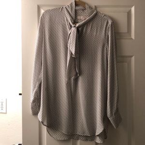 LOFT Printed Tunic with Bow Tie